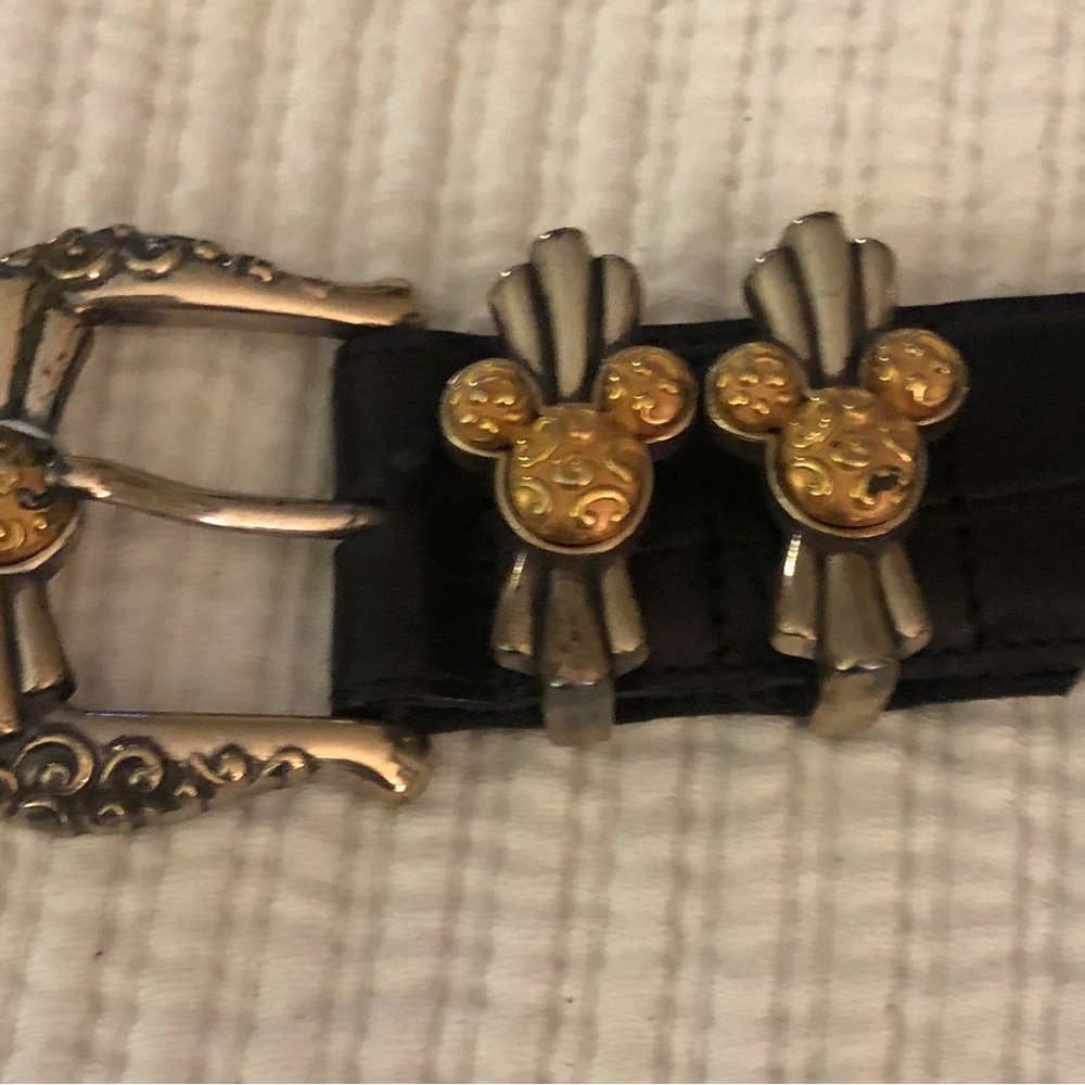 Brighton Disney  Mickey Mouse Black Leather Belt